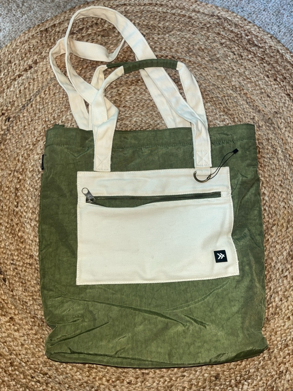 Thread Wallets Nylon Tote bag with Canvas accents
